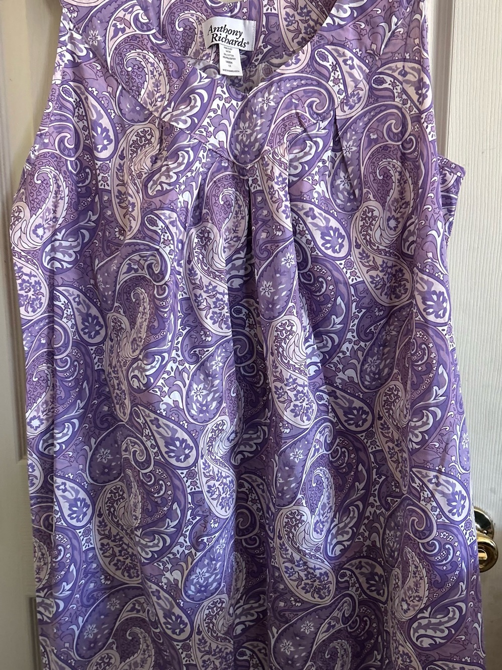 1X. New. Anthony Richards Lavender Paisley Maxi Dress